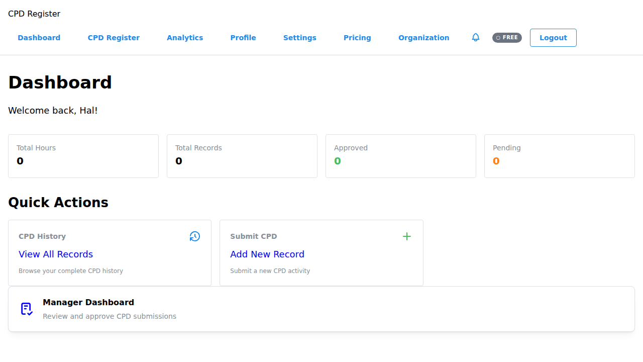 Brivkor CPD Management Dashboard