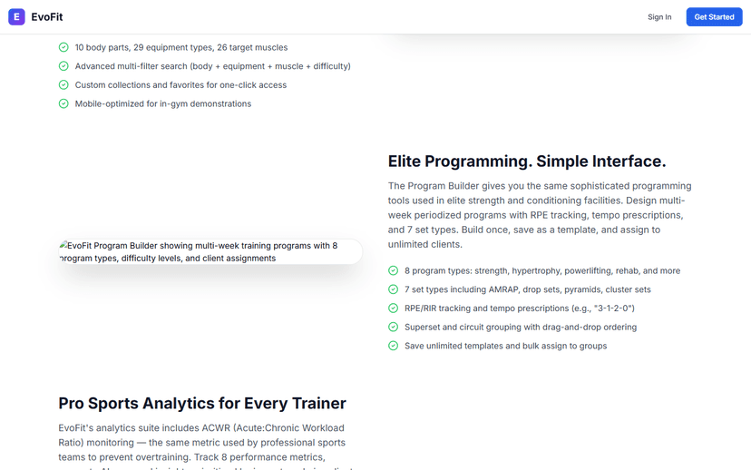 Exercise library with GIF demonstrations